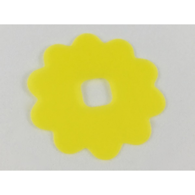 trans-yellow clikits icon accent rubber flower 10 petals 4 1 8 x 4 1 8