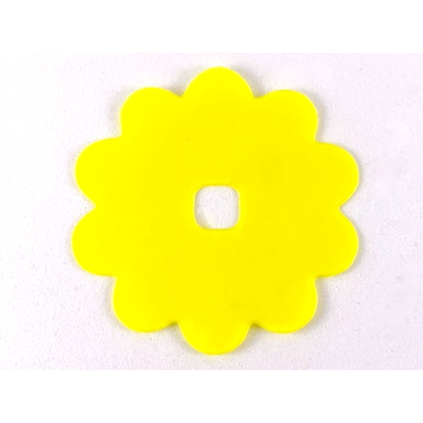 trans-yellow clikits icon accent rubber flower 10 petals 5 3 8 x 5 3 8