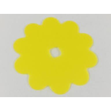 trans-yellow clikits icon accent rubber flower 10 petals 7 1 4 x 7 1 4