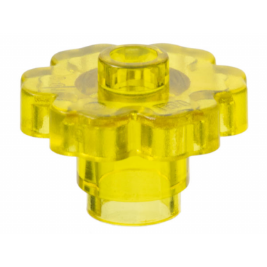 trans-yellow plant flower 2 x 2 rounded - open stud