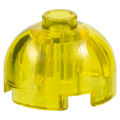 trans-yellow brick round 2 x 2 dome top