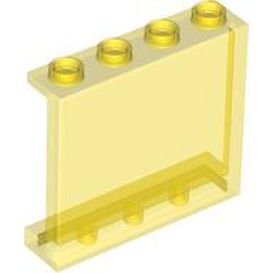 trans-yellow panel 1 x 4 x 3 with side supports - hollow studs