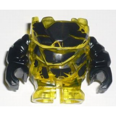 trans-yellow body rock monster - torso legs with black arms assembly
