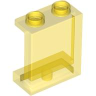 trans-yellow panel 1 x 2 x 2 with side supports - hollow studs