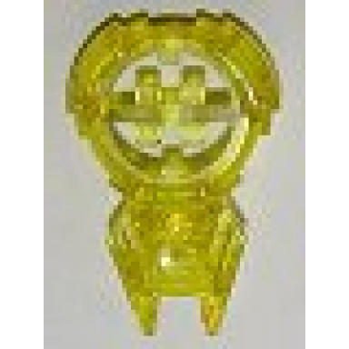 trans-yellow hero factory chest badge with letter h and spiked bottom