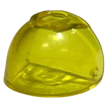 trans-yellow minifigure visor large with trapezoid area on top