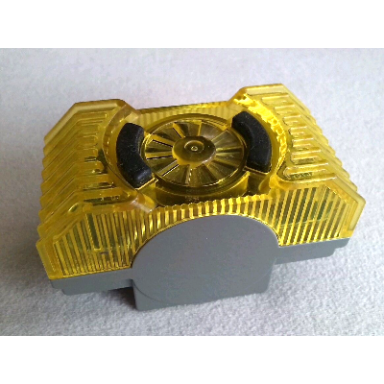 trans-yellow duplo toolo siren with dark gray base