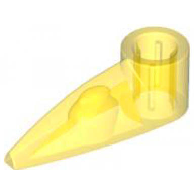 trans-yellow bionicle 1 x 3 tooth with axle hole bohrok eye