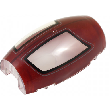 windscreen 10 x 6 x 3 bubble canopy double tapered with square front cutout with dark red black and light bluish gray republic gunship dual cockpit frame pattern