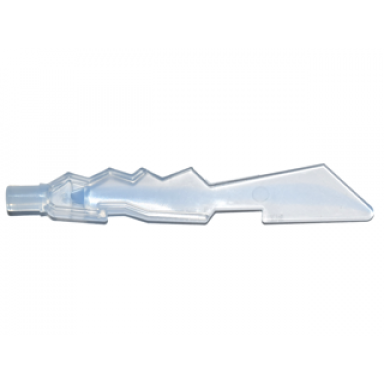 minifigure weapon sword jagged edges with marbled trans-medium blue pattern