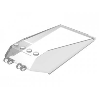 trans-clear windscreen 12 x 6 x 2 with locking dual 2 fingers hinge