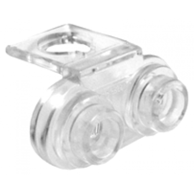 trans-clear minifigure neck bracket with 2 back studs