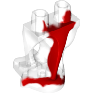 lower body ghost with marbled red pattern