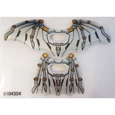 trans-clear plastic wings with space batman pattern sheet of 2 opened and collapsed wings
