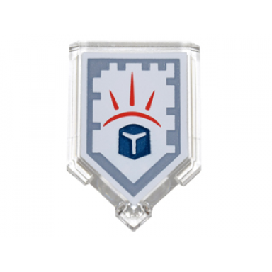 trans-clear tile modified 2 x 3 pentagonal with nexo power shield pattern - force field