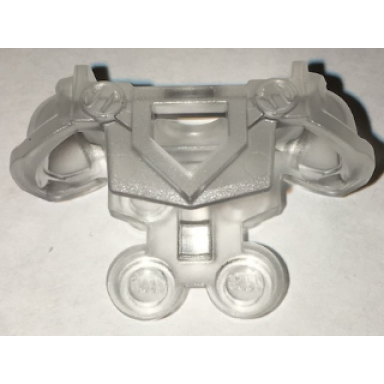 trans-clear minifigure armor breastplate with shoulder pads large pentagonal cutout and 4 studs on back