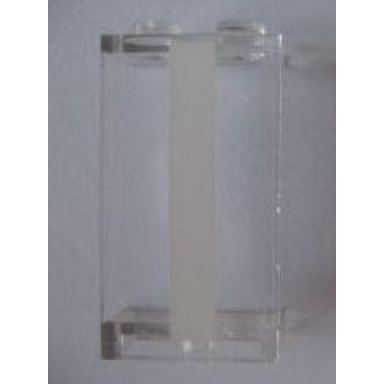 trans-clear panel 1 x 2 x 3 - solid studs with white stripe pattern sticker - set 10220