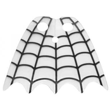 trans-clear minifigure cape plastic scalloped 5 points with black spider web pattern