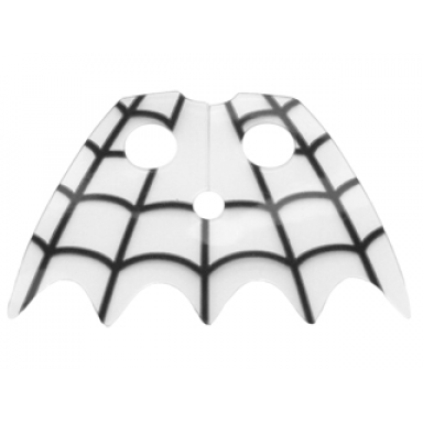 trans-clear minifigure collar plastic scalloped 5 points with black spider web pattern