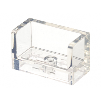 trans-clear panel 1 x 2 x 1 with rounded corners and 2 sides