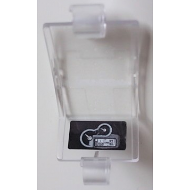trans-clear technic panel curved 3 x 5 x 3 with speedometer and gauges on inside pattern sticker - set 42063