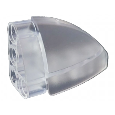 trans-clear technic panel curved 5 x 3 x 2 corner quarter ellipse left