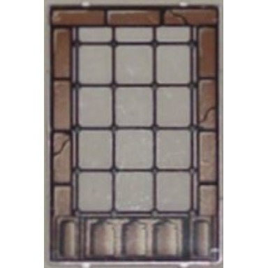 trans-clear glass for window 1 x 4 x 5 with brown brick border pattern