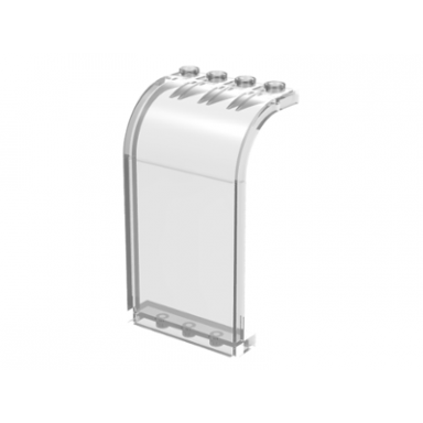 trans-clear panel 3 x 4 x 6 curved top