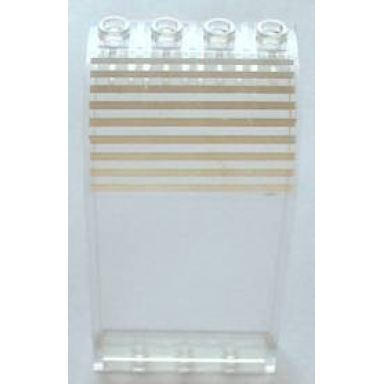 trans-clear panel 3 x 4 x 6 curved top with white lines pattern sticker - sets 6376 10037