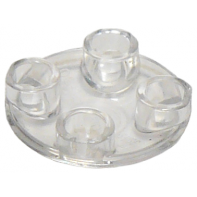 trans-clear plate round 2 x 2 with rounded bottom boat stud