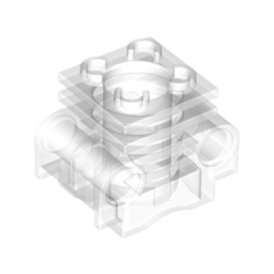trans-clear technic engine cylinder with bottom slots