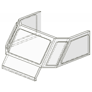 trans-clear glass for train front sloping top