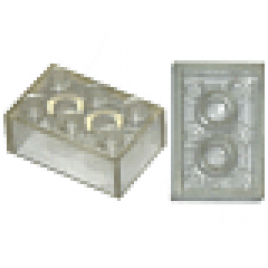 trans-clear brick 2 x 3 without cross supports
