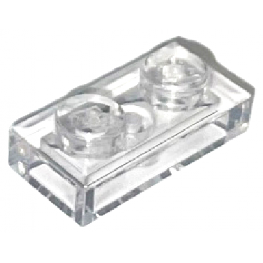 trans-clear plate 1 x 2