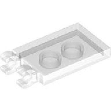trans-clear tile modified 2 x 3 with 2 open o clips