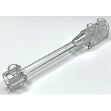 trans-clear bar 1 x 8 with brick 1 x 2 curved top end original no axle holder
