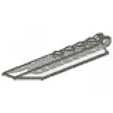 trans-clear hinge plate 1 x 8 with angled side extensions 9 teeth and rounded plate underside
