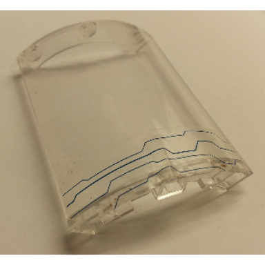 trans-clear cylinder quarter 4 x 4 x 6 with stepped lines pattern sticker - set 76018