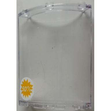 trans-clear cylinder quarter 4 x 4 x 6 with white 50% discount on yellow star pattern model right side sticker - set 41450