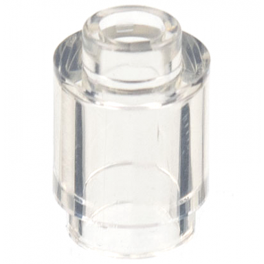trans-clear brick round 1 x 1