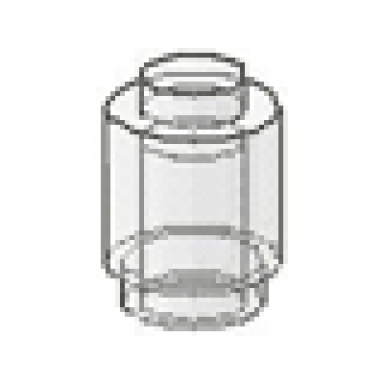 trans-clear brick round 1 x 1 - solid stud bottom lip