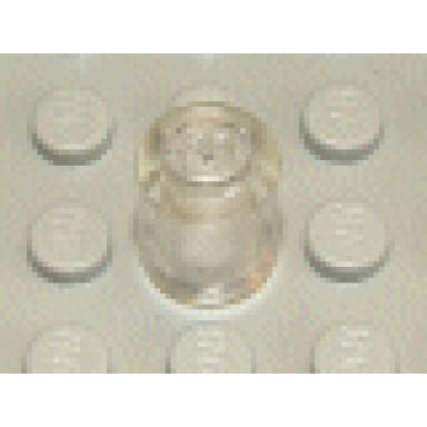 trans-clear brick round 1 x 1 - solid stud no bottom lip