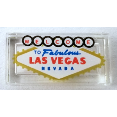 trans-clear tile 1 x 2 with welcome to fabulous las vegas nevada pattern