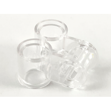 trans-clear technic axle and pin connector perpendicular double