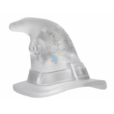 trans-clear belville clothes hat witch hat with gold and medium blue stars and dots pattern