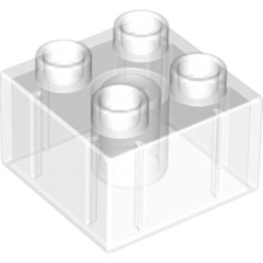 trans-clear duplo brick 2 x 2