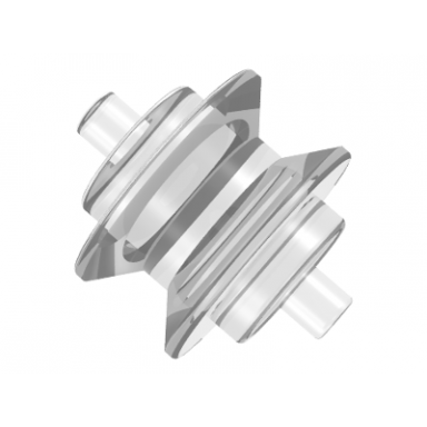 trans-clear wheel center small with stub axles pulley wheel