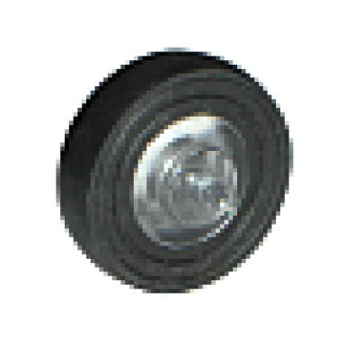 trans-clear wheel center small with stub axles pulley wheel with black tire 14mm d x 4mm smooth small single 3464 3139