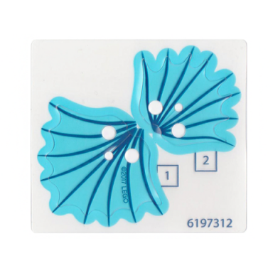 trans-clear plastic cape and collar with dark blue lines on trans-light blue background pattern sheet of 2