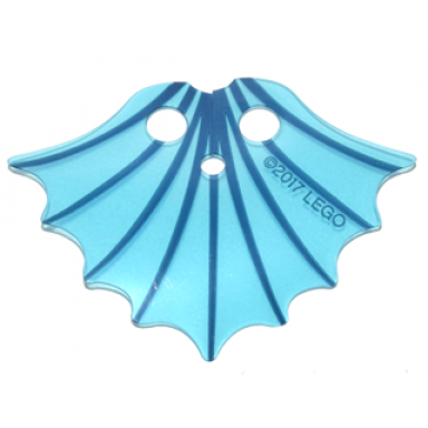 trans-clear minifigure cape plastic scalloped 9 points with dark blue lines on trans-light blue background pattern